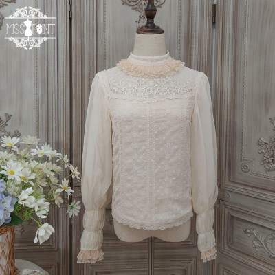 Miss Point Through Your Bloom Half Lotus Sleeve Blouse(Reservation/Full Payment Without Shipping)